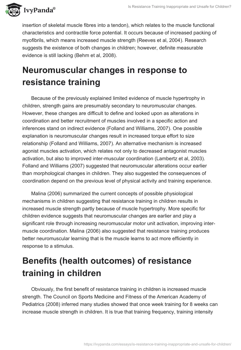 Is Resistance Training Inappropriate and Unsafe for Children?. Page 3
