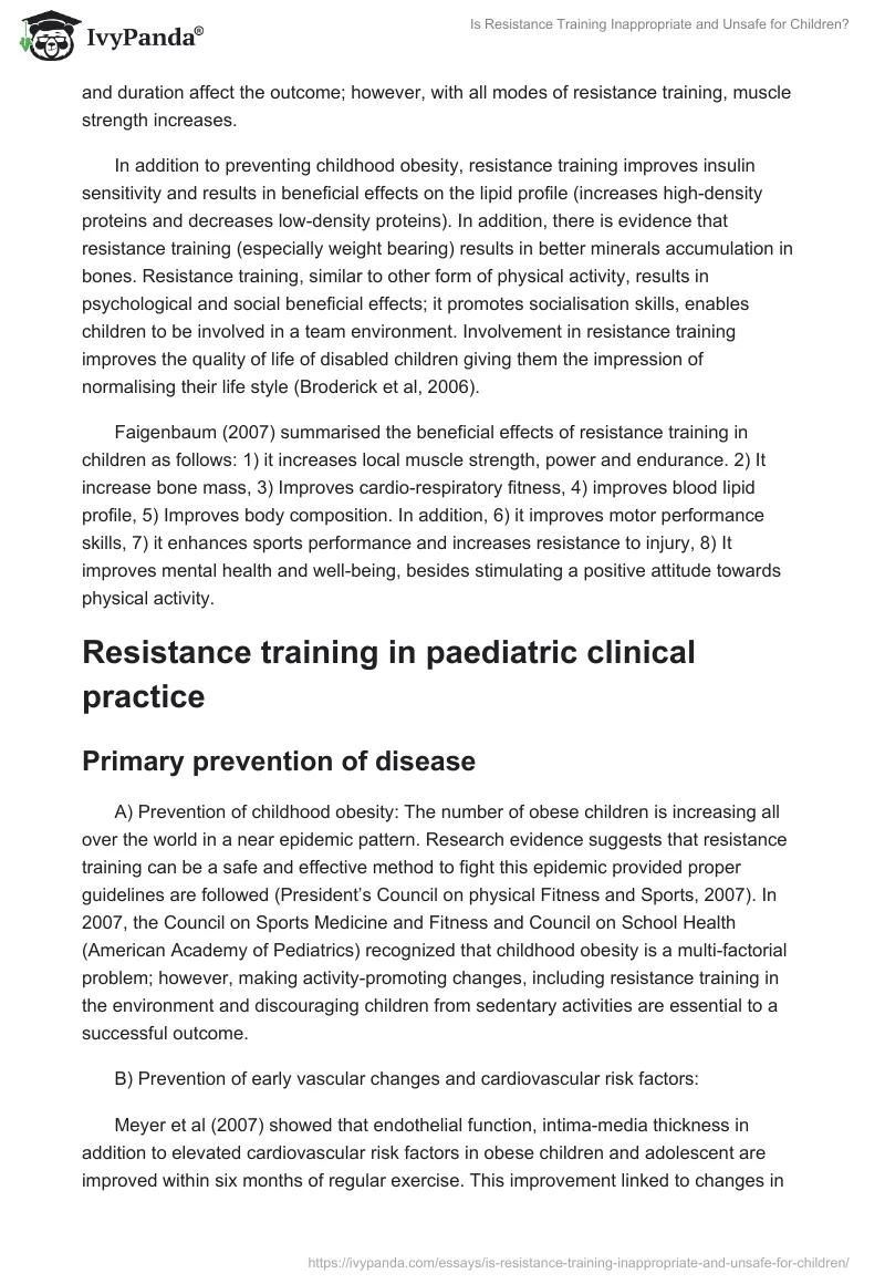 Is Resistance Training Inappropriate and Unsafe for Children?. Page 4