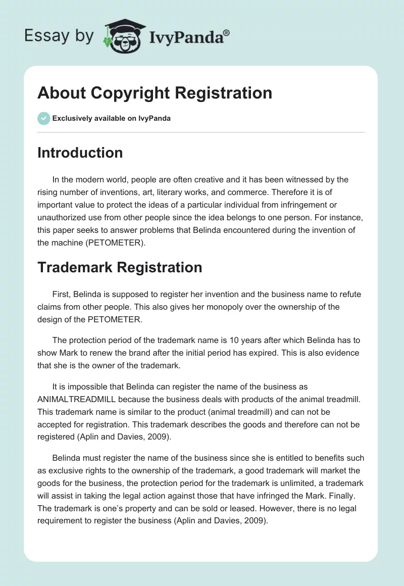 About Copyright Registration. Page 1