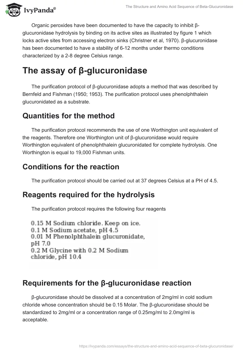 The Structure and Amino Acid Sequence of Beta-Glucuronidase. Page 3