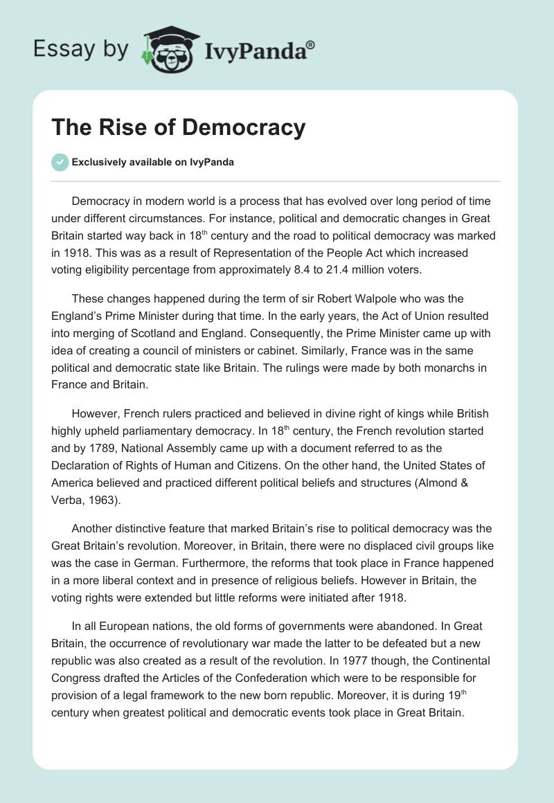 The Rise of Democracy. Page 1