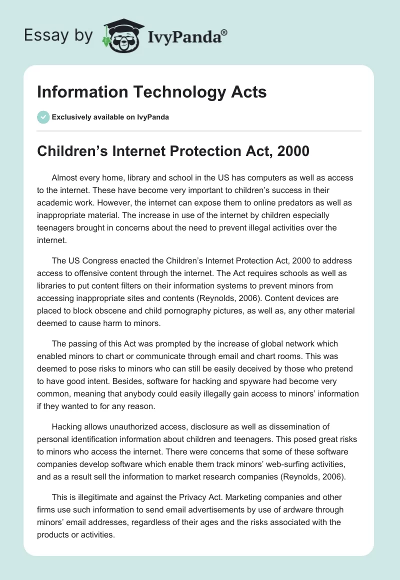 Information Technology Acts. Page 1
