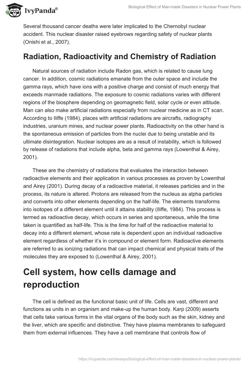 Biological Effect of Man-Made Disasters in Nuclear Power Plants. Page 2