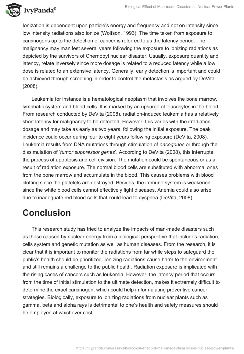Biological Effect of Man-Made Disasters in Nuclear Power Plants. Page 4