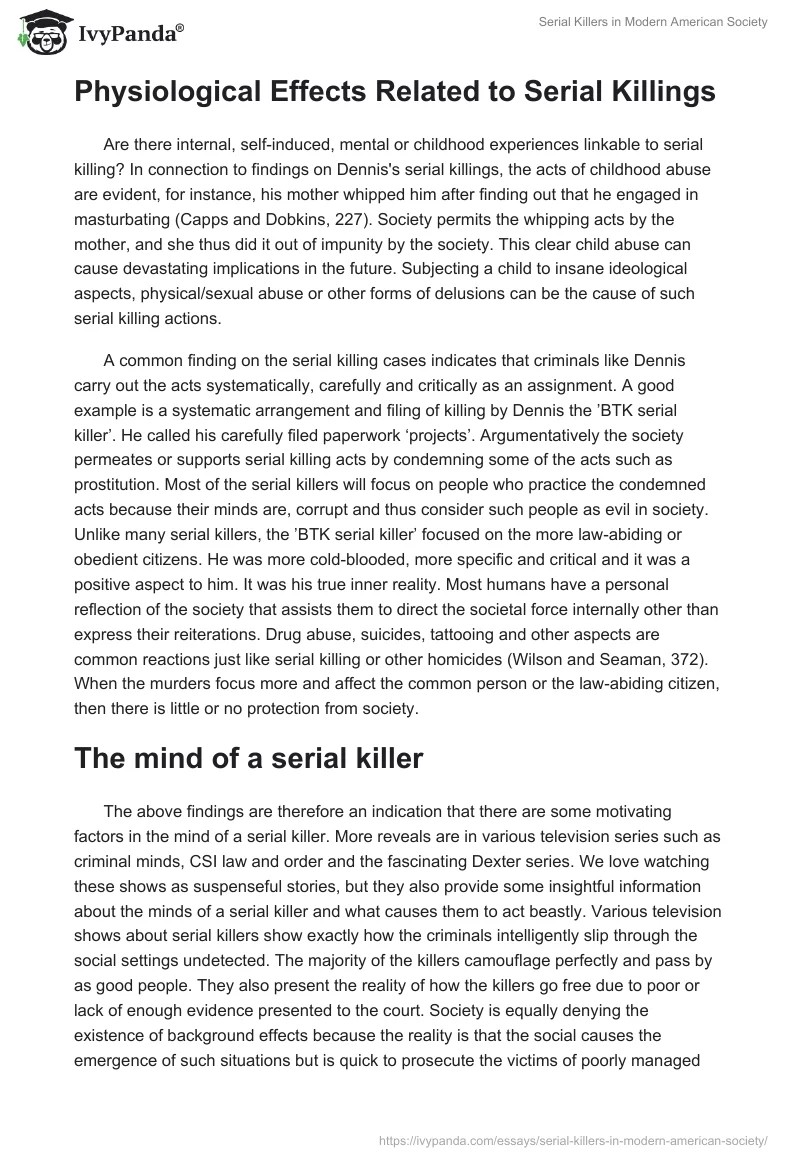Serial Killers in Modern American Society. Page 4