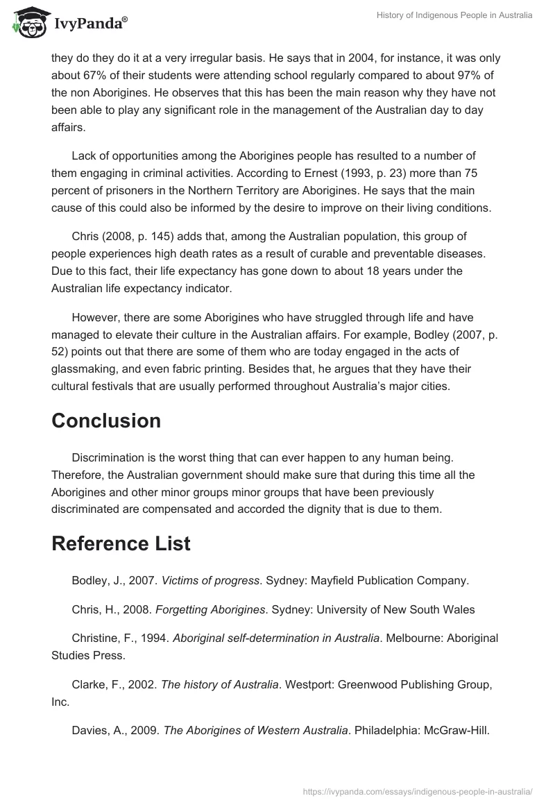 History of Indigenous People in Australia. Page 4