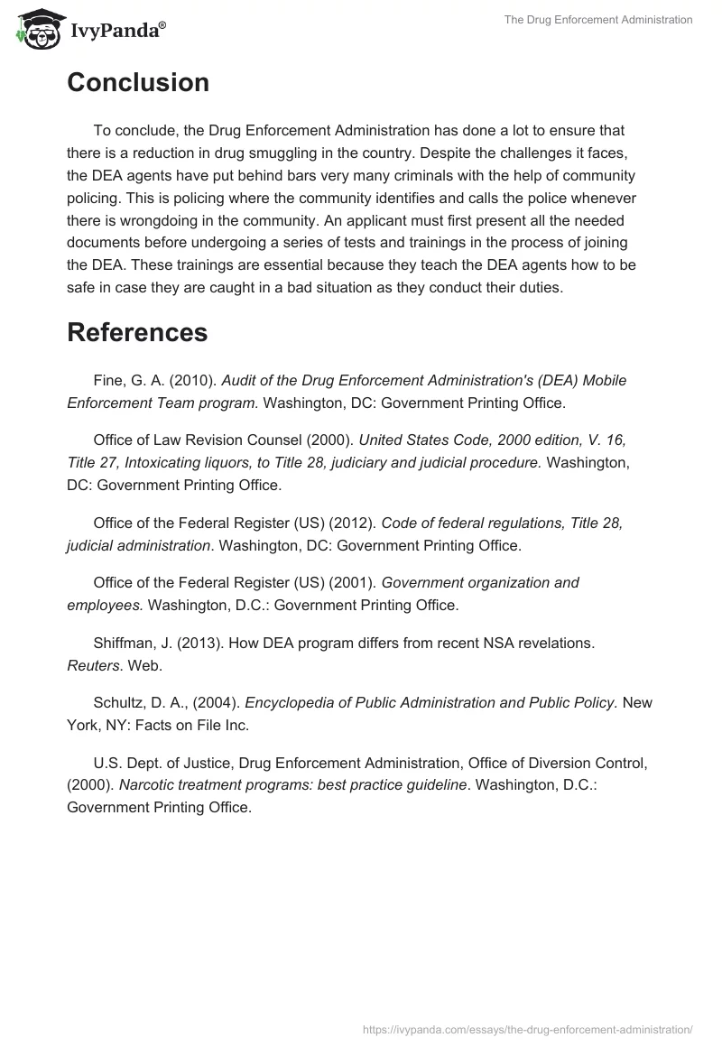 The Drug Enforcement Administration. Page 5