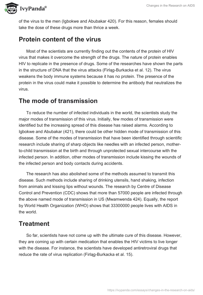 Changes in the Research on AIDS. Page 2