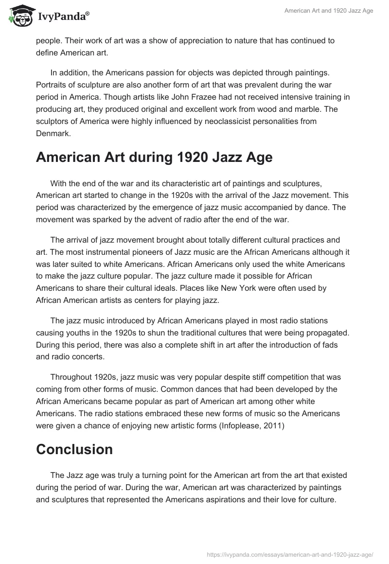 American Art and 1920 Jazz Age. Page 2