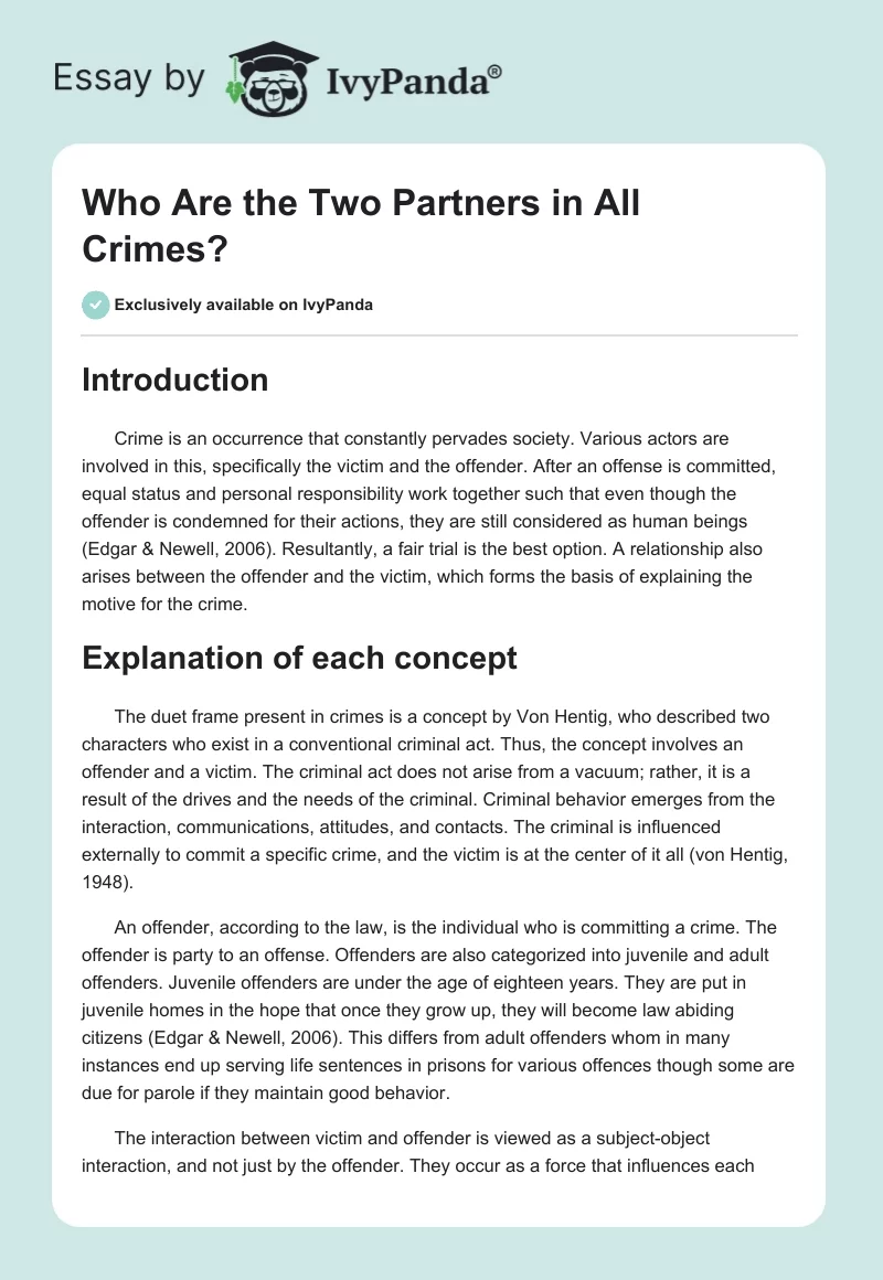 Who Are the Two Partners in All Crimes?. Page 1