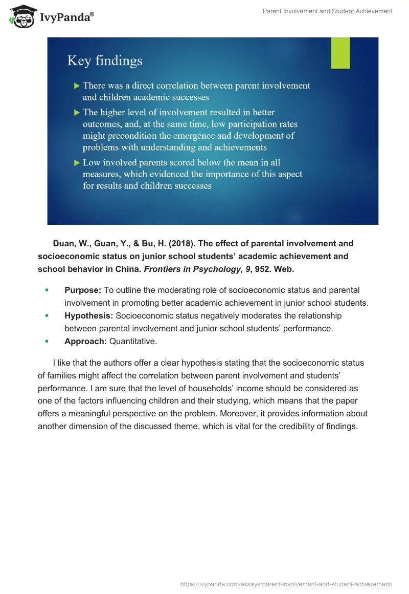 Parent Involvement and Student Achievement. Page 5