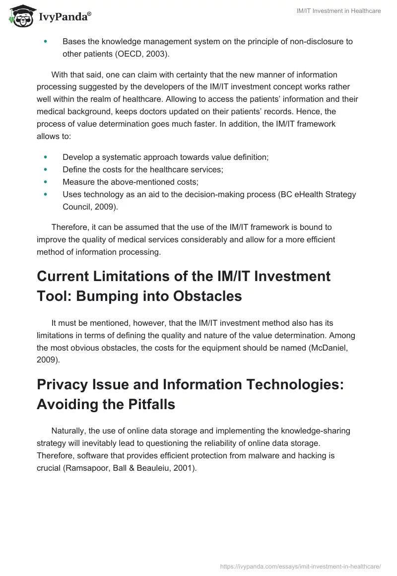 IM/IT Investment in Healthcare. Page 2