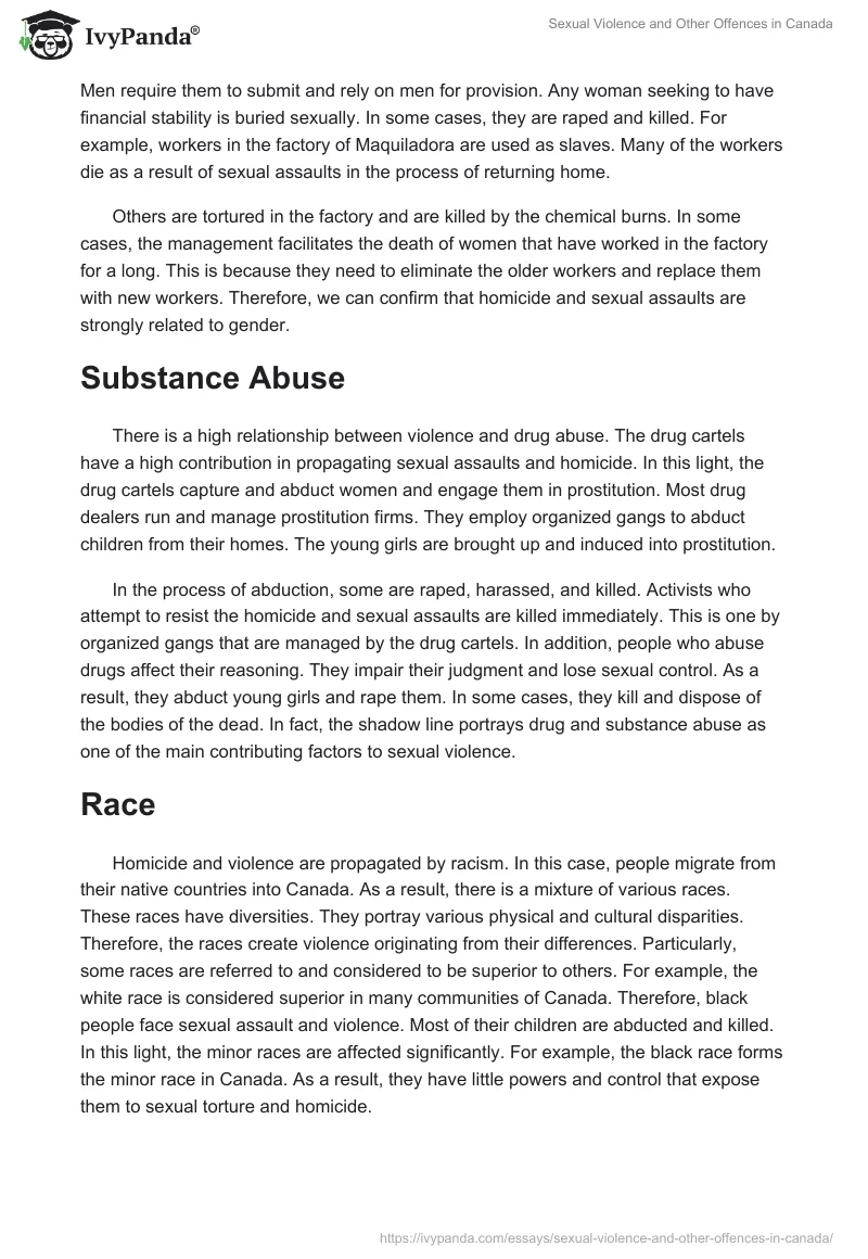 Sexual Violence and Other Offences in Canada. Page 2