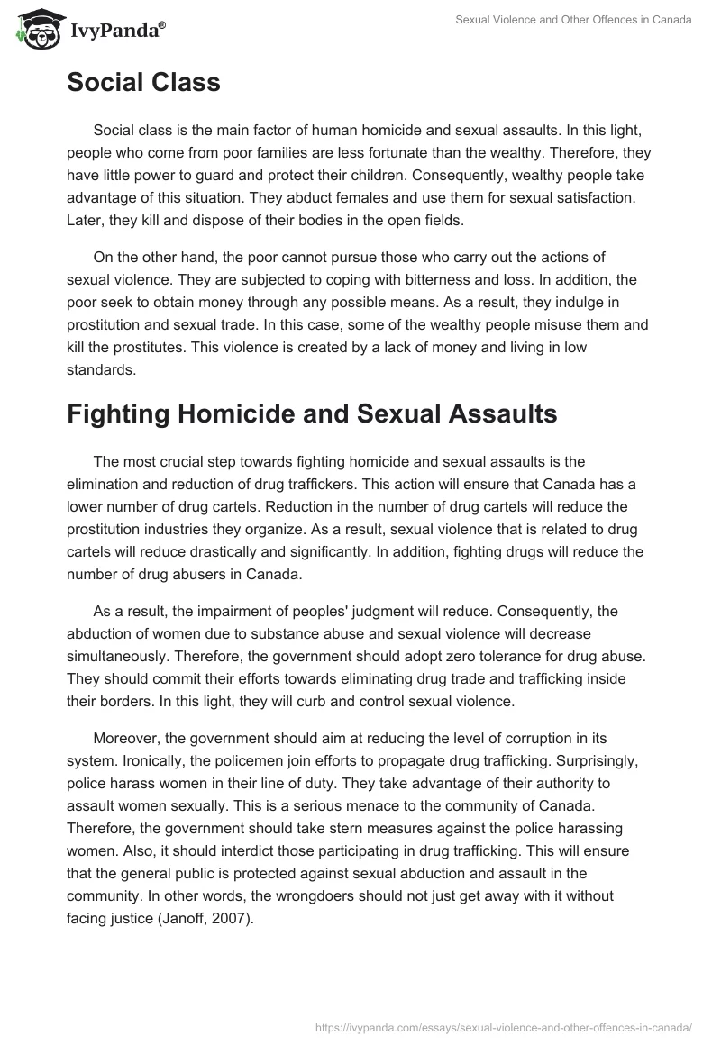 Sexual Violence and Other Offences in Canada. Page 3