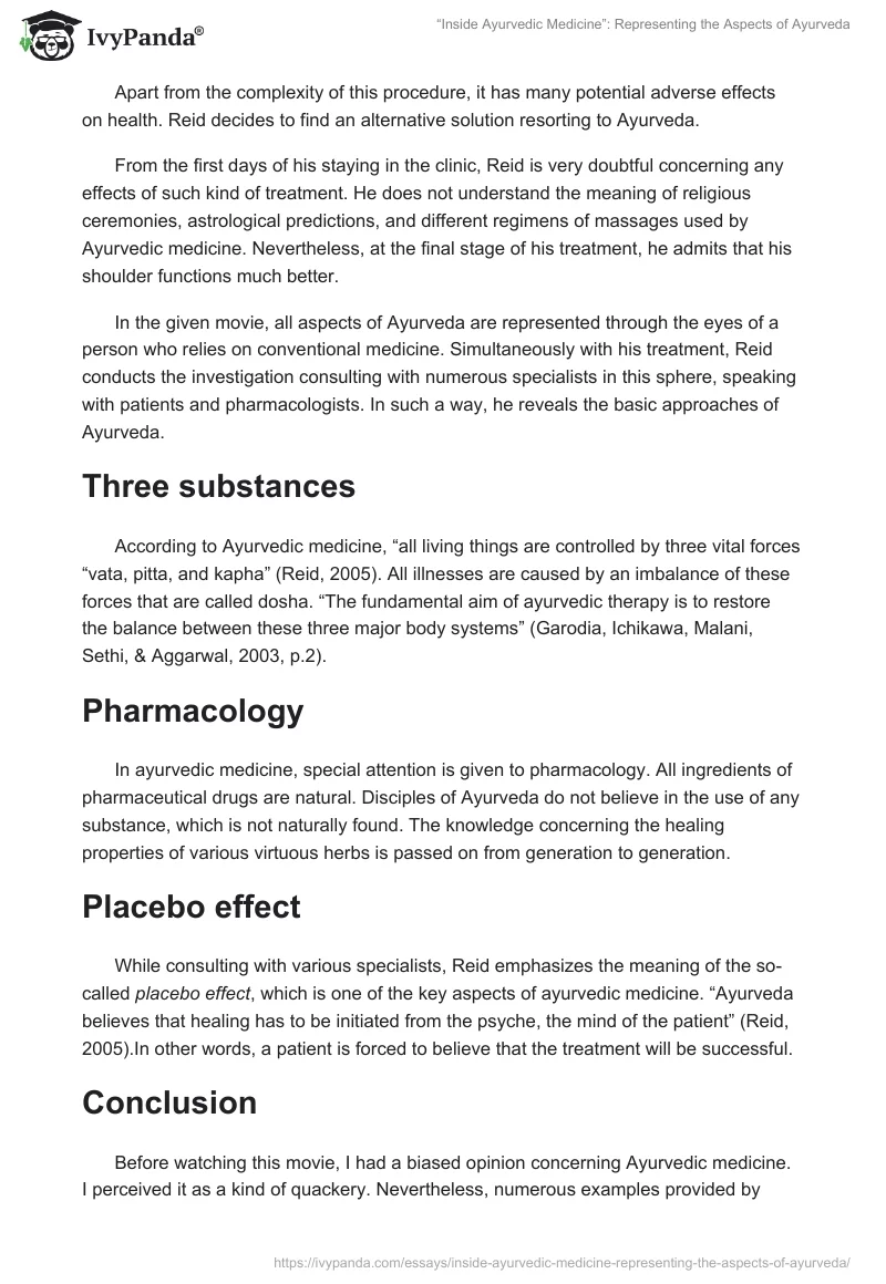 “Inside Ayurvedic Medicine”: Representing the Aspects of Ayurveda. Page 2