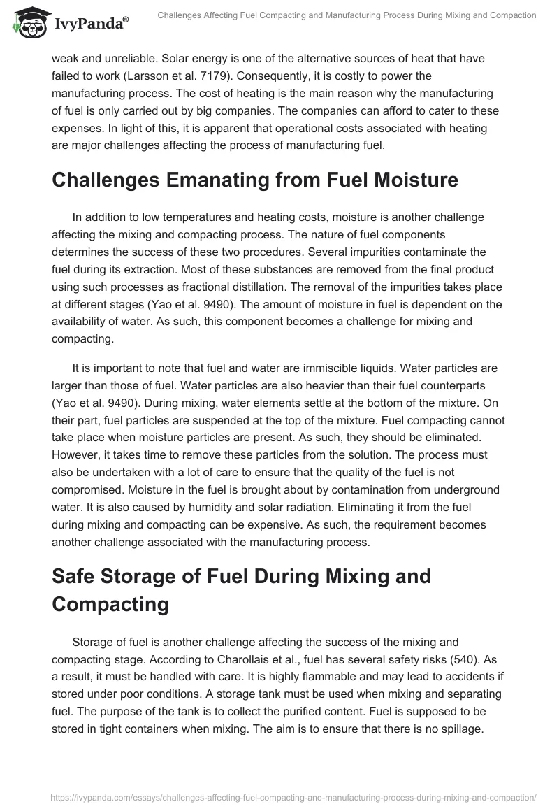 Challenges Affecting Fuel Compacting and Manufacturing Process During Mixing and Compaction. Page 3