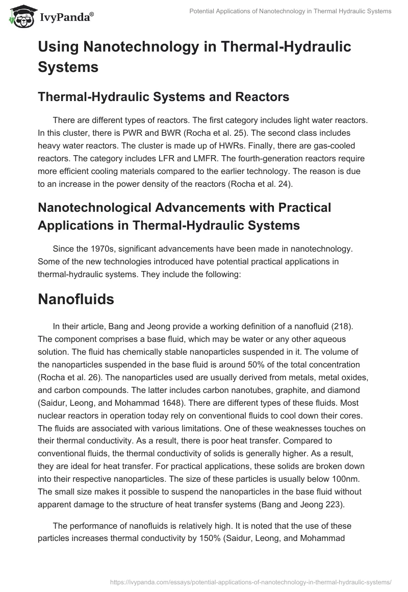 Potential Applications of Nanotechnology in Thermal Hydraulic Systems. Page 2