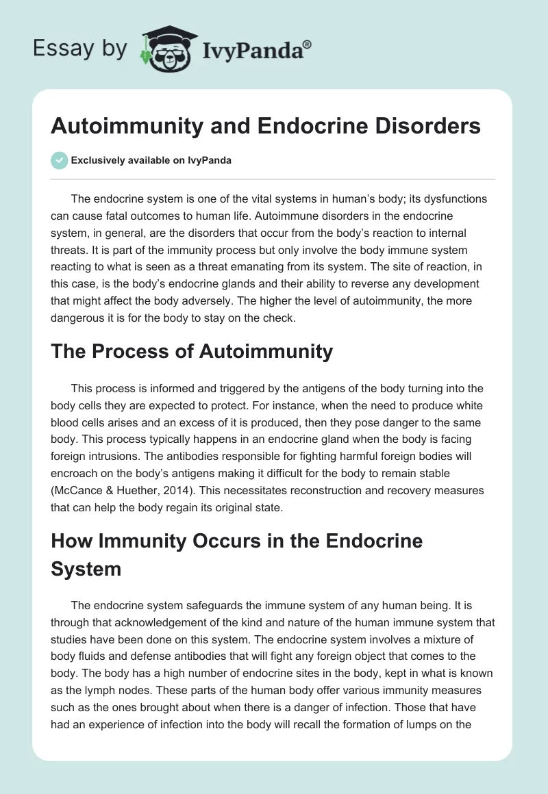 Autoimmunity and Endocrine Disorders. Page 1
