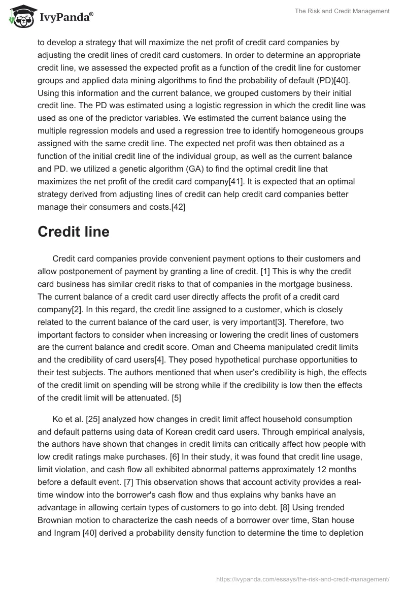 The Risk and Credit Management. Page 5