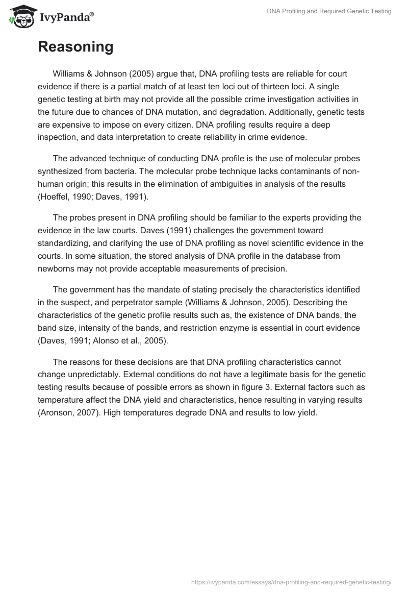 DNA Profiling and Required Genetic Testing. Page 4