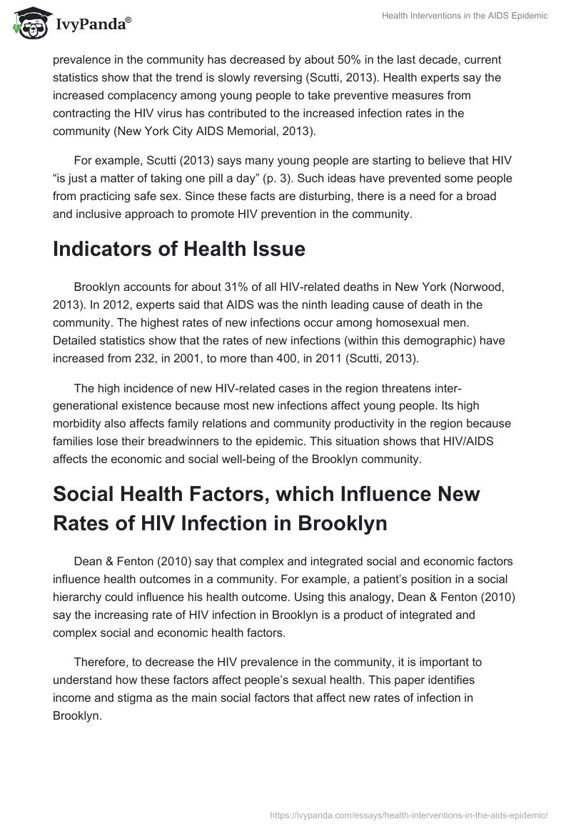 Health Interventions in the AIDS Epidemic. Page 2