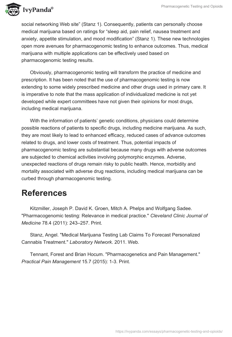 Pharmacogenetic Testing and Opioids. Page 2