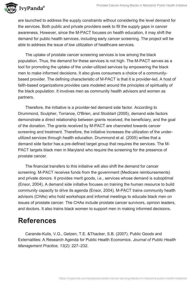 Prostate Cancer Among Blacks in Maryland: Public Health Initiative. Page 4