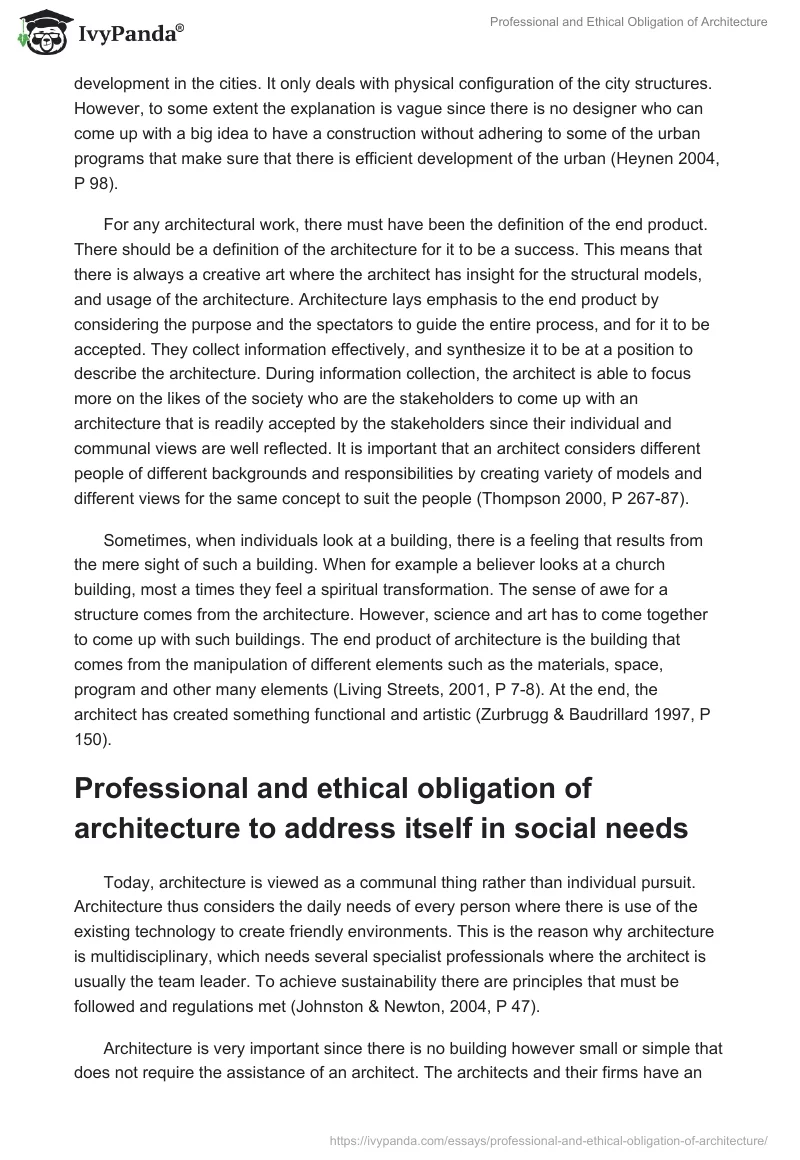 Professional and Ethical Obligation of Architecture. Page 2