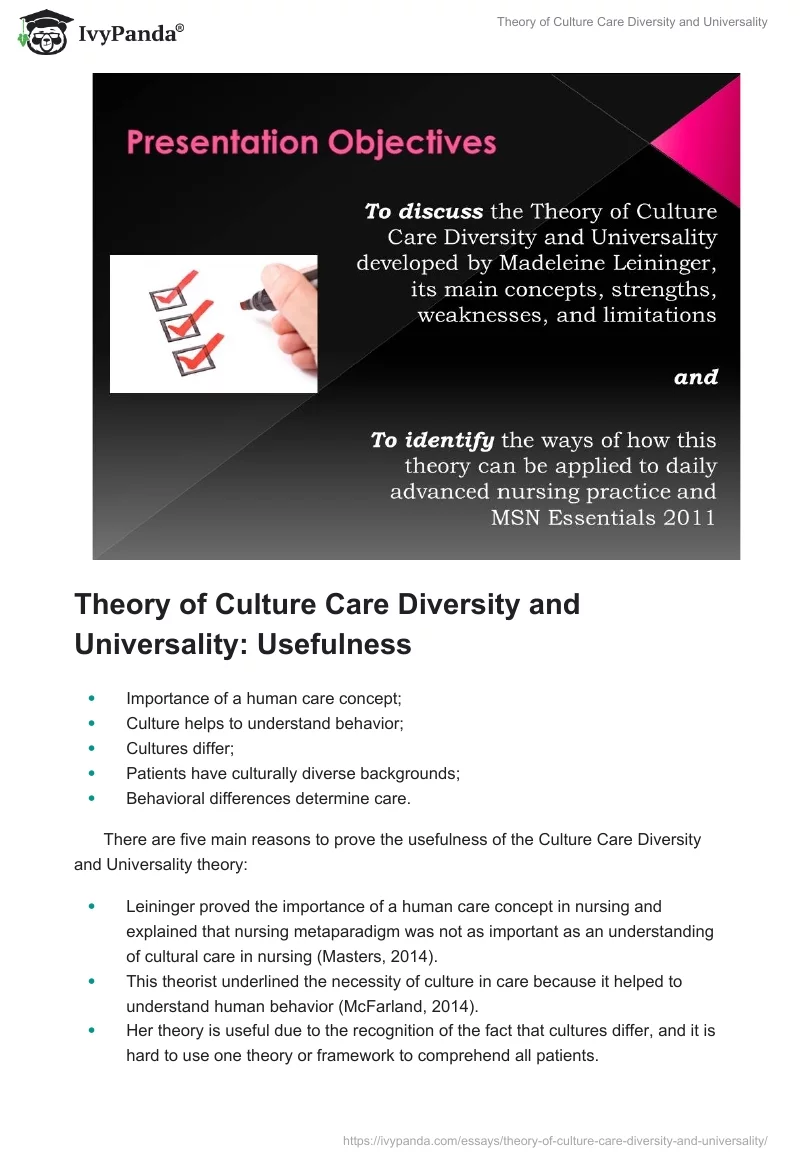 Theory of Culture Care Diversity and Universality. Page 3