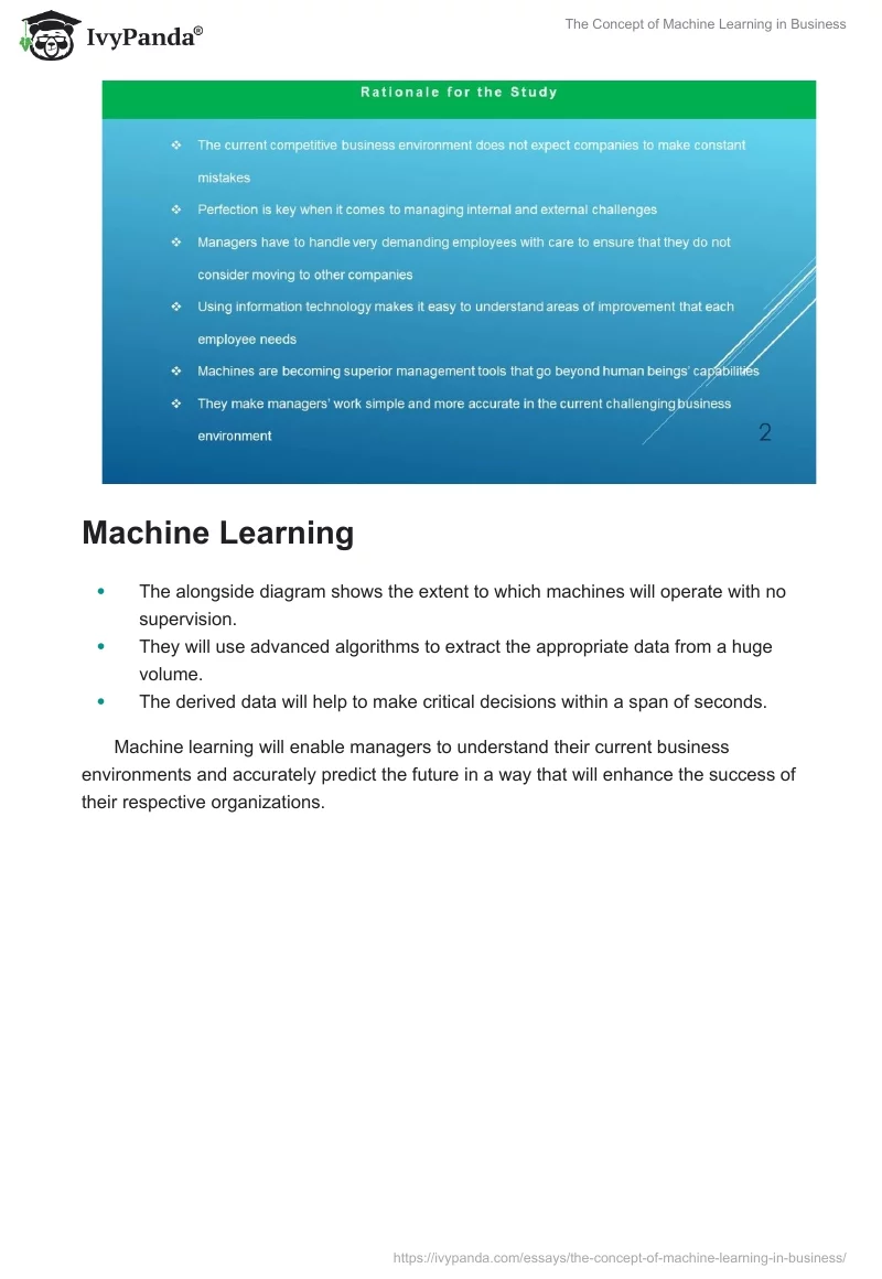 The Concept of Machine Learning in Business. Page 3