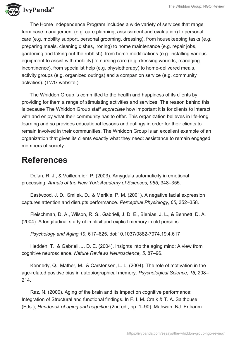 The Whiddon Group: NGO Review. Page 3