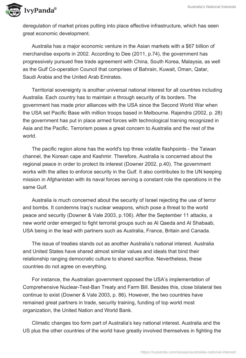 Australia’s National Interests. Page 3