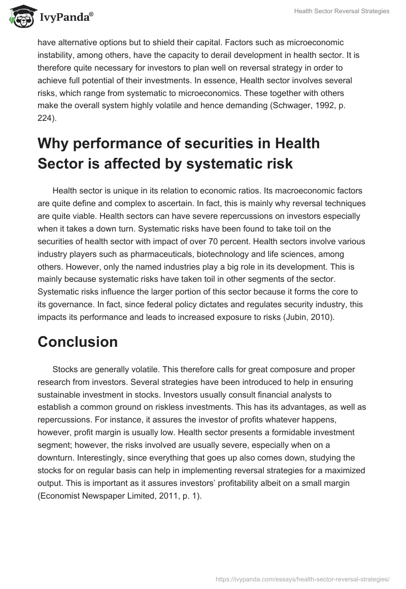 Health Sector Reversal Strategies. Page 3