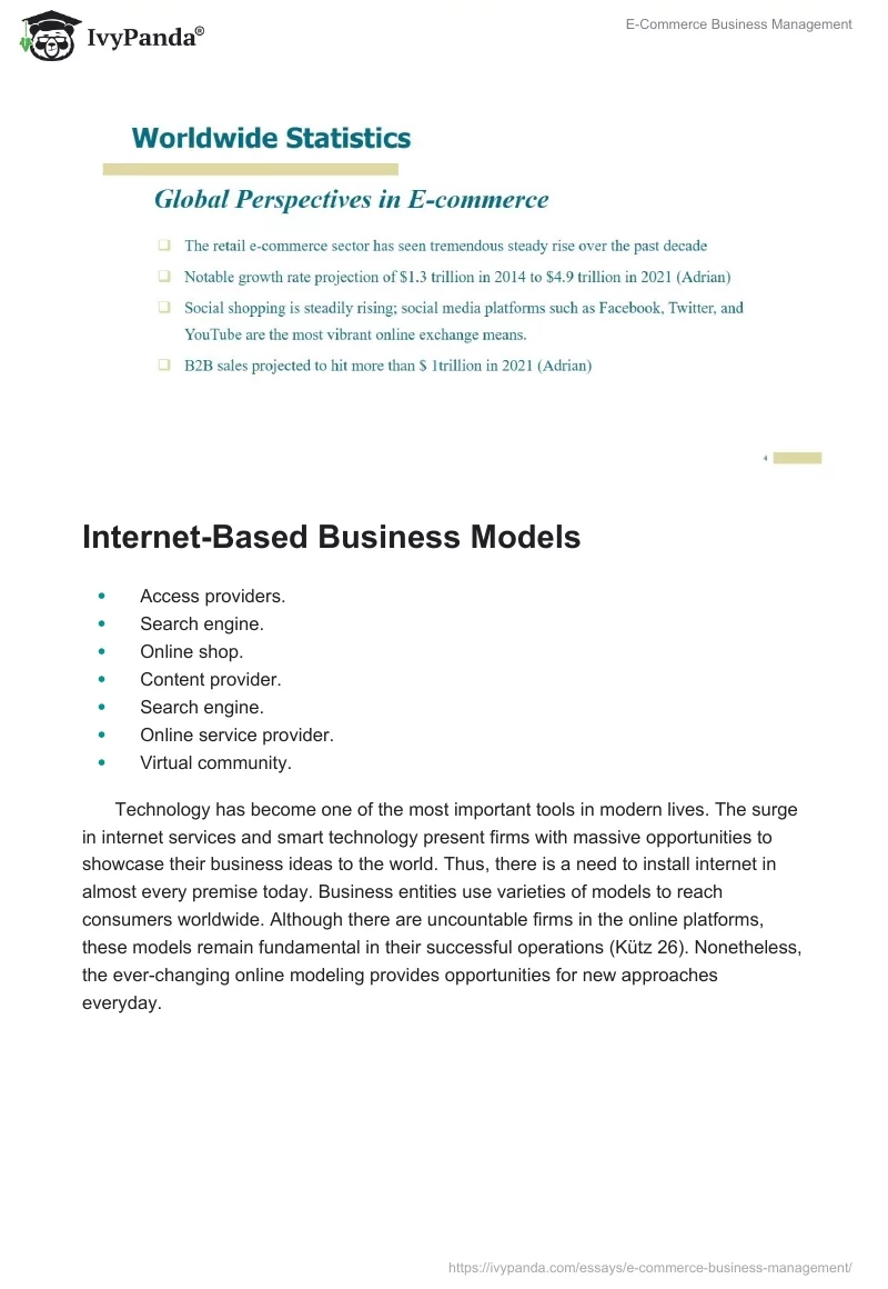 E-Commerce Business Management. Page 4