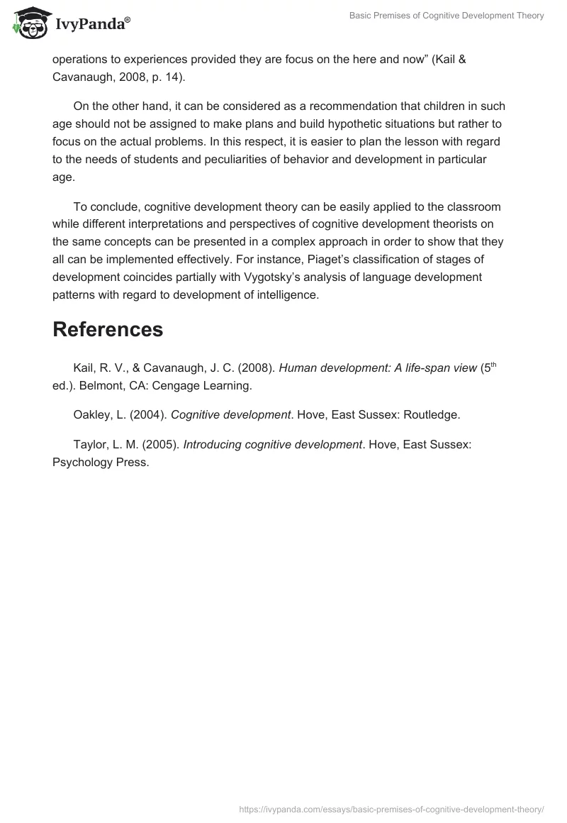 Basic Premises of Cognitive Development Theory. Page 4