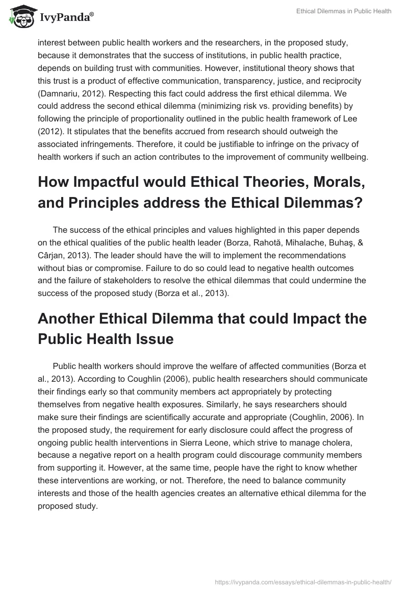 Ethical Dilemmas in Public Health. Page 2