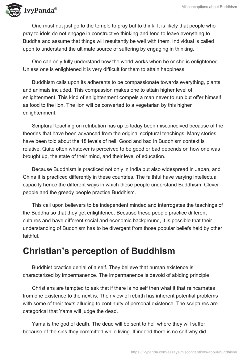 Misconceptions About Buddhism. Page 2