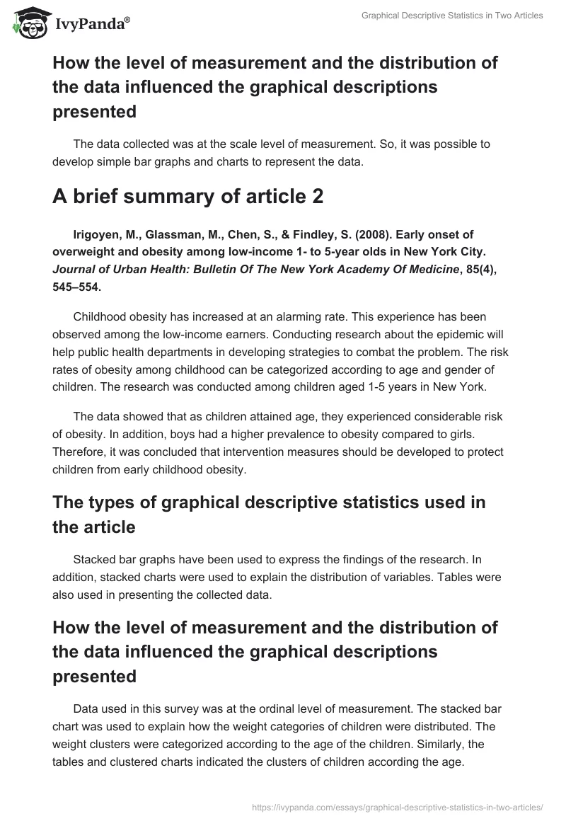 Graphical Descriptive Statistics in Two Articles. Page 2