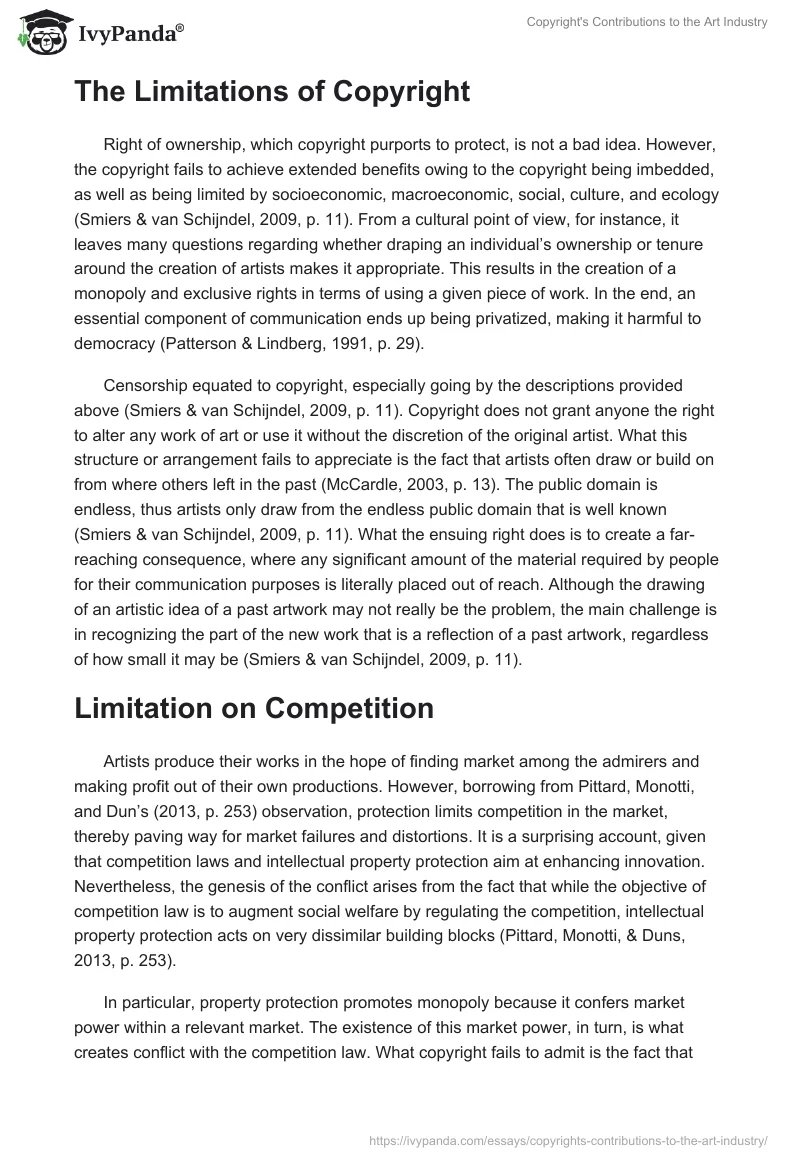Copyright's Contributions to the Art Industry. Page 4
