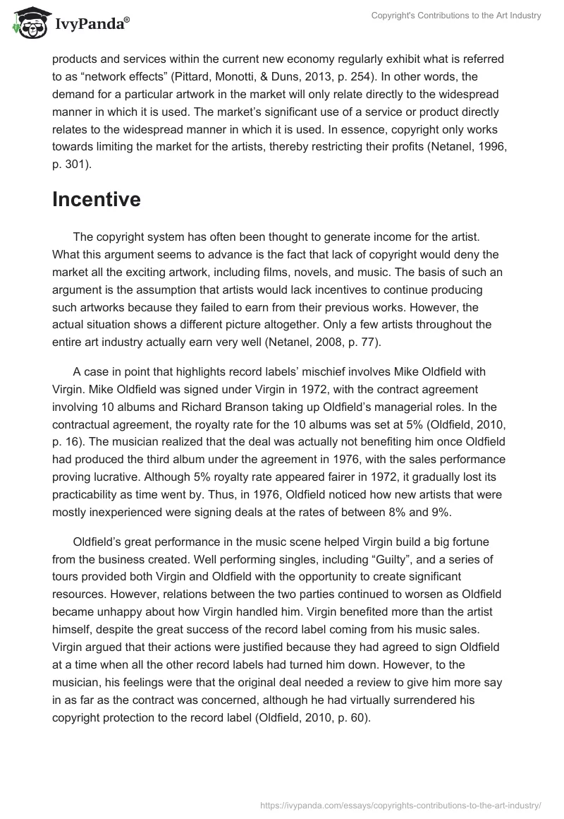 Copyright's Contributions to the Art Industry. Page 5