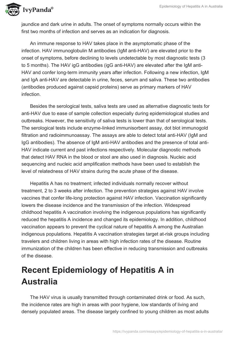Epidemiology of Hepatitis A in Australia. Page 2