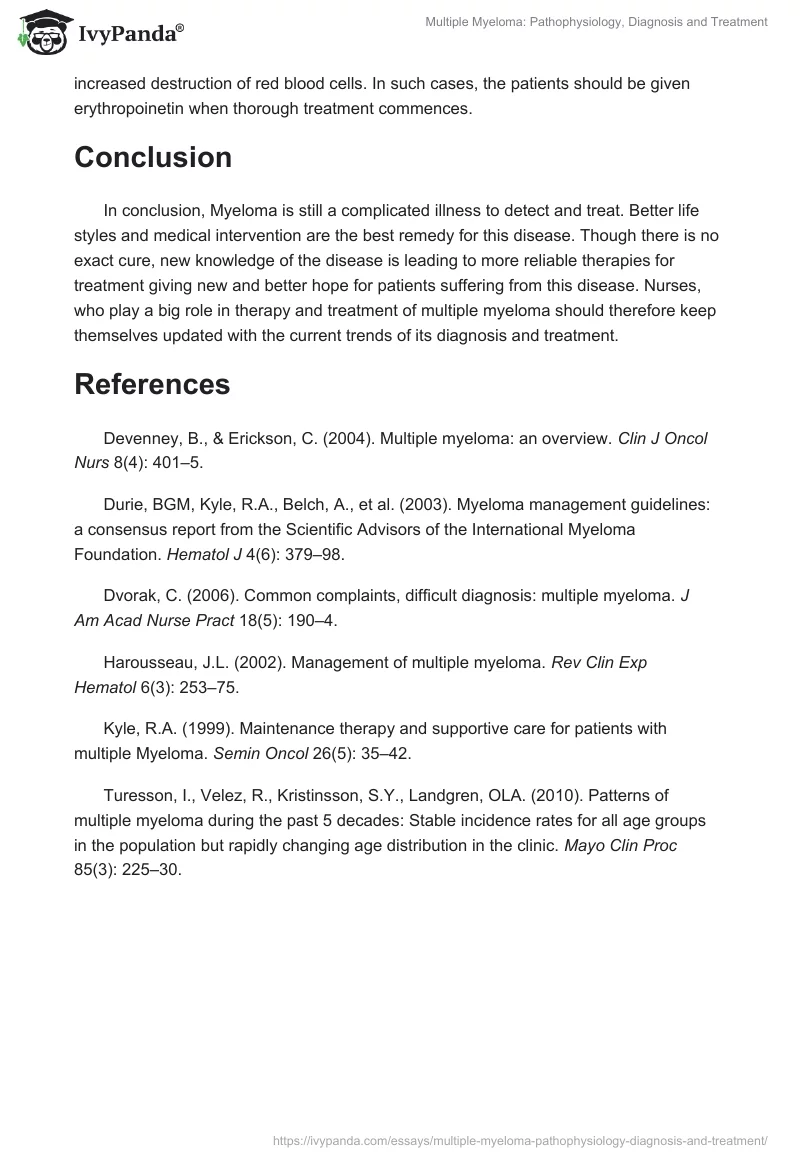 Multiple Myeloma: Pathophysiology, Diagnosis and Treatment. Page 3