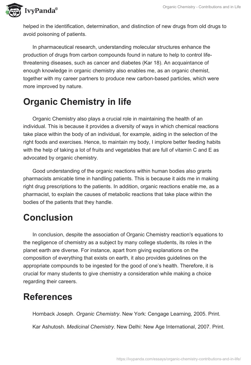 Organic Chemistry - Contributions and in Life. Page 2