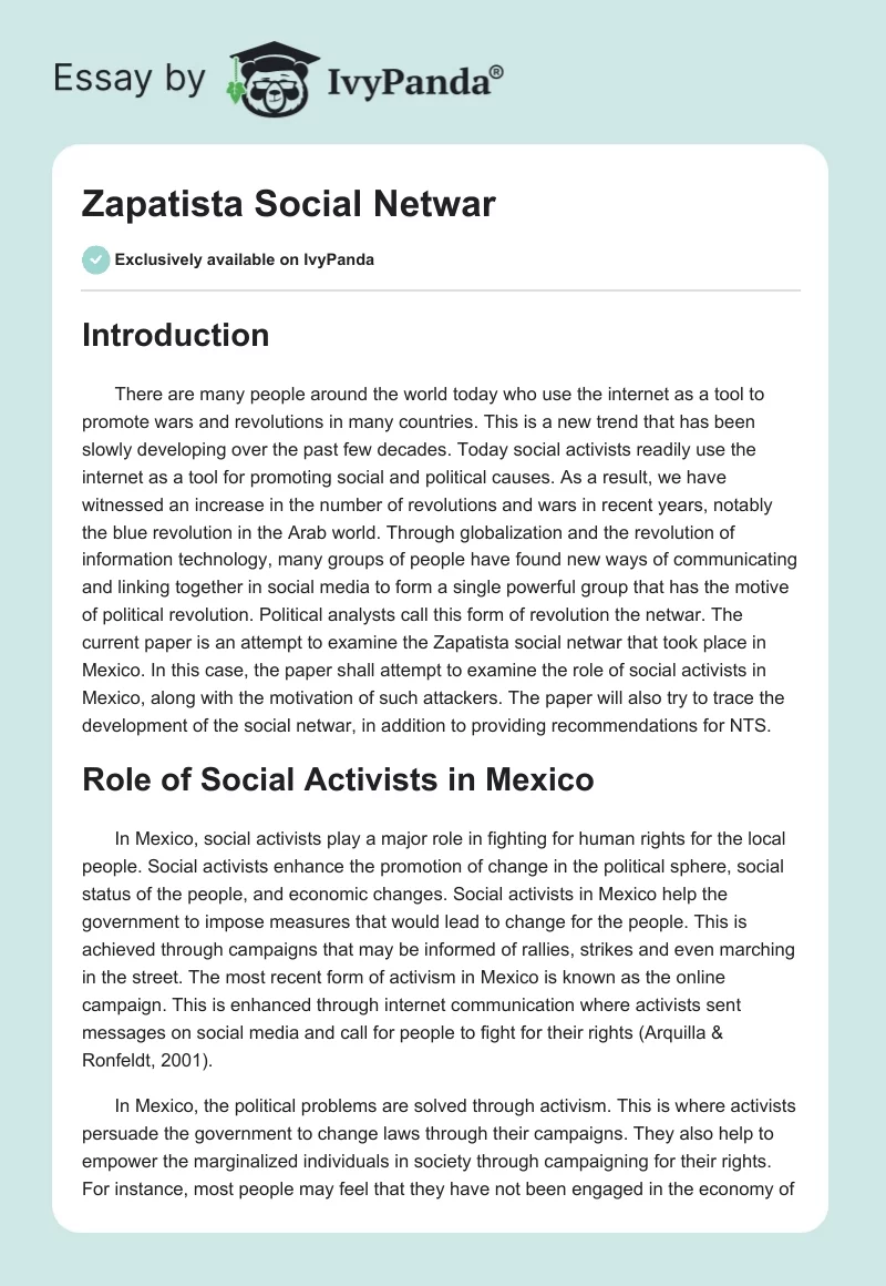 Zapatista Social Netwar. Page 1