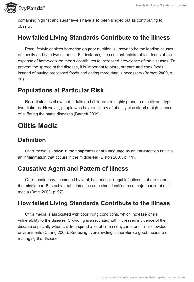 Nine Health Living Standards: Scabies. Page 4