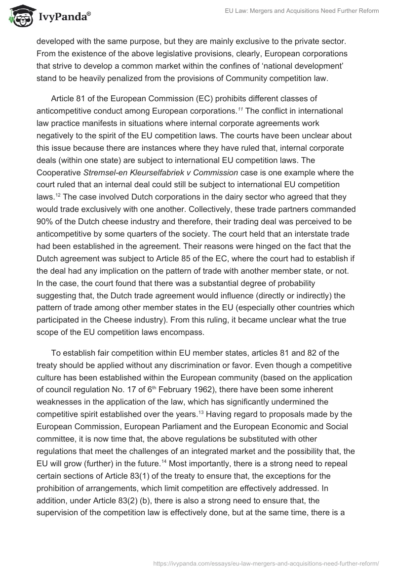 EU Law: Mergers and Acquisitions Need Further Reform. Page 4