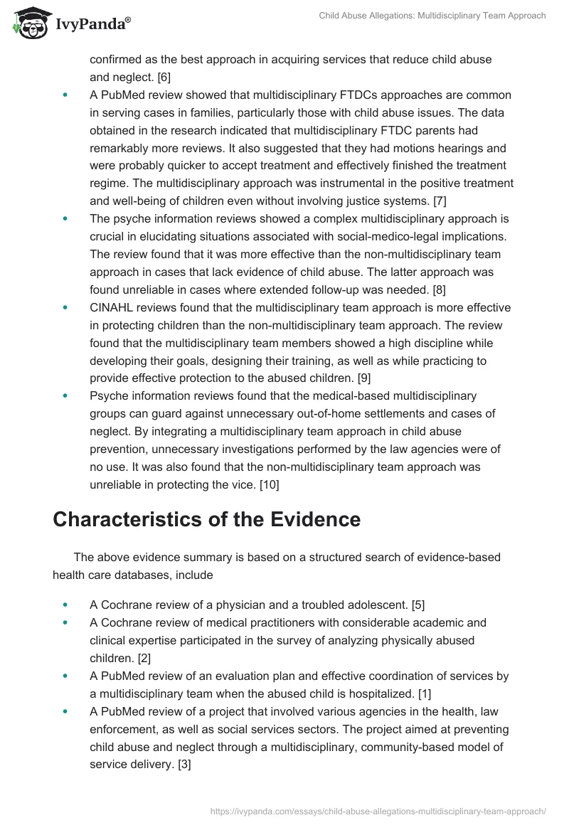 Child Abuse Allegations: Multidisciplinary Team Approach. Page 3