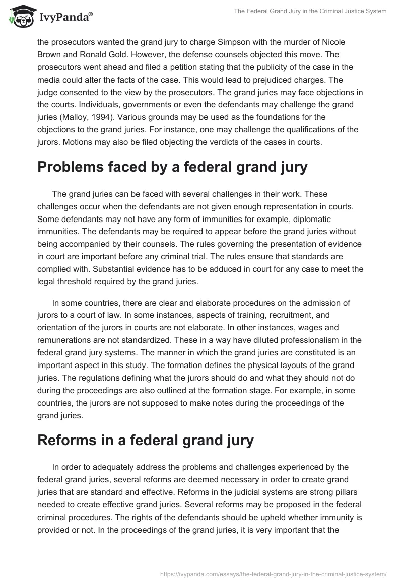 The Federal Grand Jury in the Criminal Justice System. Page 2