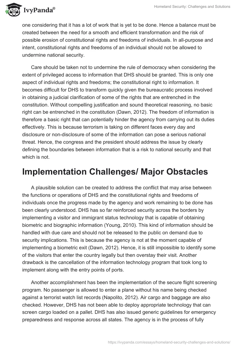 Homeland Security: Challenges and Solutions. Page 2
