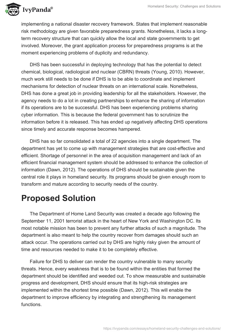 Homeland Security: Challenges and Solutions. Page 3